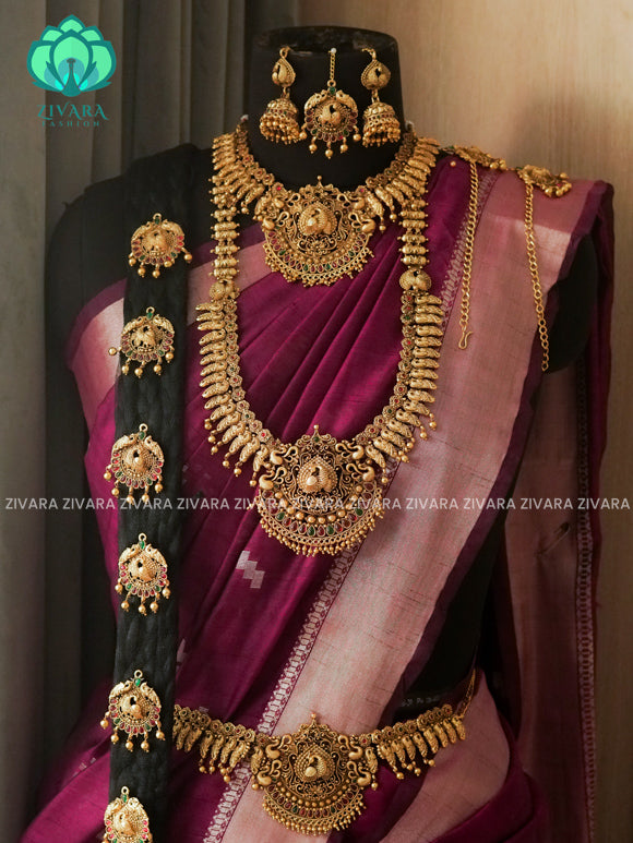 BUDGET FRIENDLY - NON TEMPLE -Full bridal set series - Matte finish bridal sets - Zivara Fashion