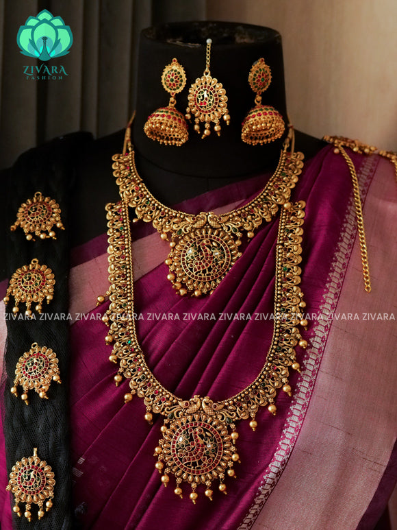 BUDGET FRIENDLY - NON TEMPLE -Full bridal set series - Matte finish bridal sets - Zivara Fashion