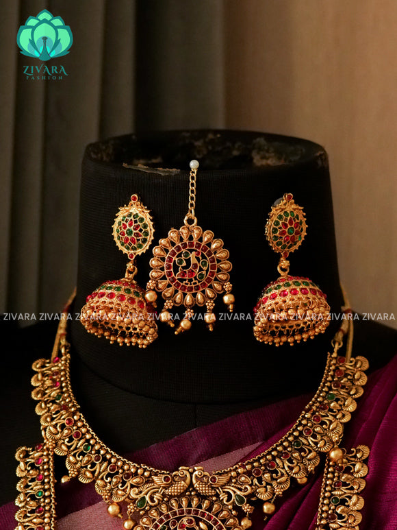 BUDGET FRIENDLY - NON TEMPLE -Full bridal set series - Matte finish bridal sets - Zivara Fashion