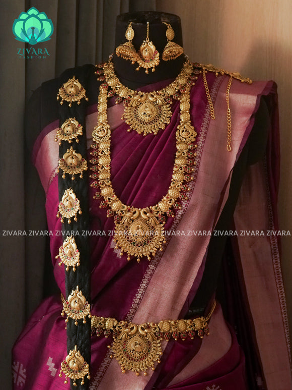 BUDGET FRIENDLY - TEMPLE -Full bridal set series - Matte finish bridal sets - Zivara Fashion