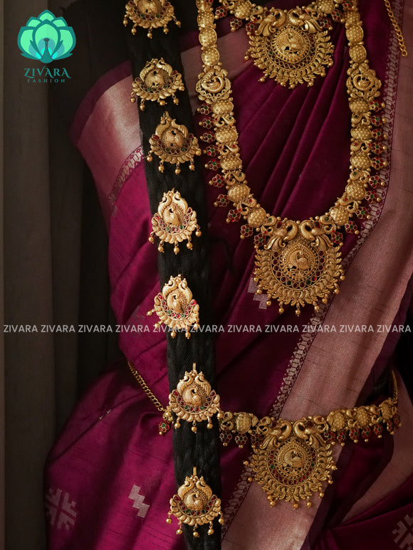 BUDGET FRIENDLY - TEMPLE -Full bridal set series - Matte finish bridal sets - Zivara Fashion