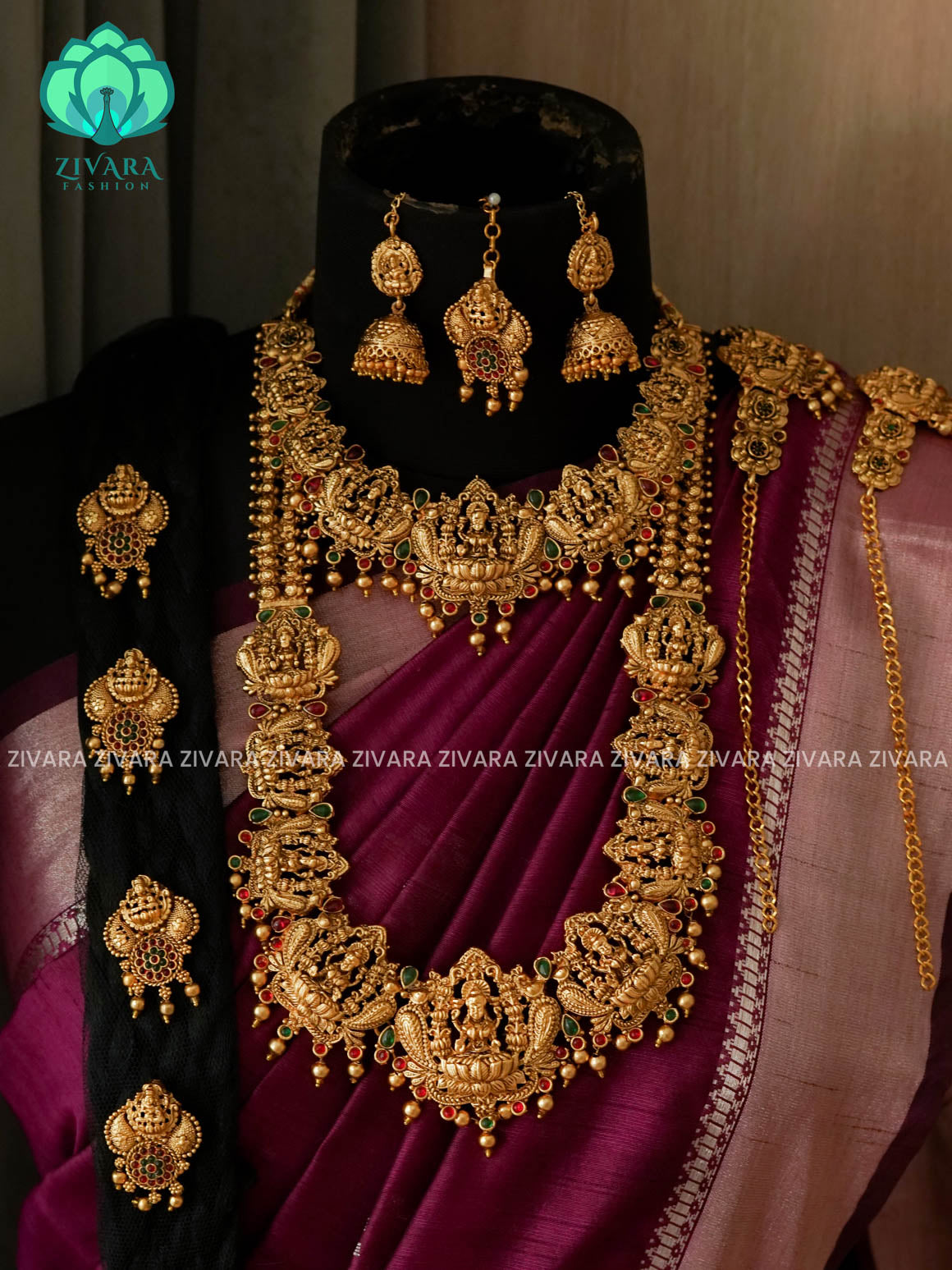 BUDGET FRIENDLY - TEMPLE -Full bridal set series - Matte finish bridal sets - Zivara Fashion