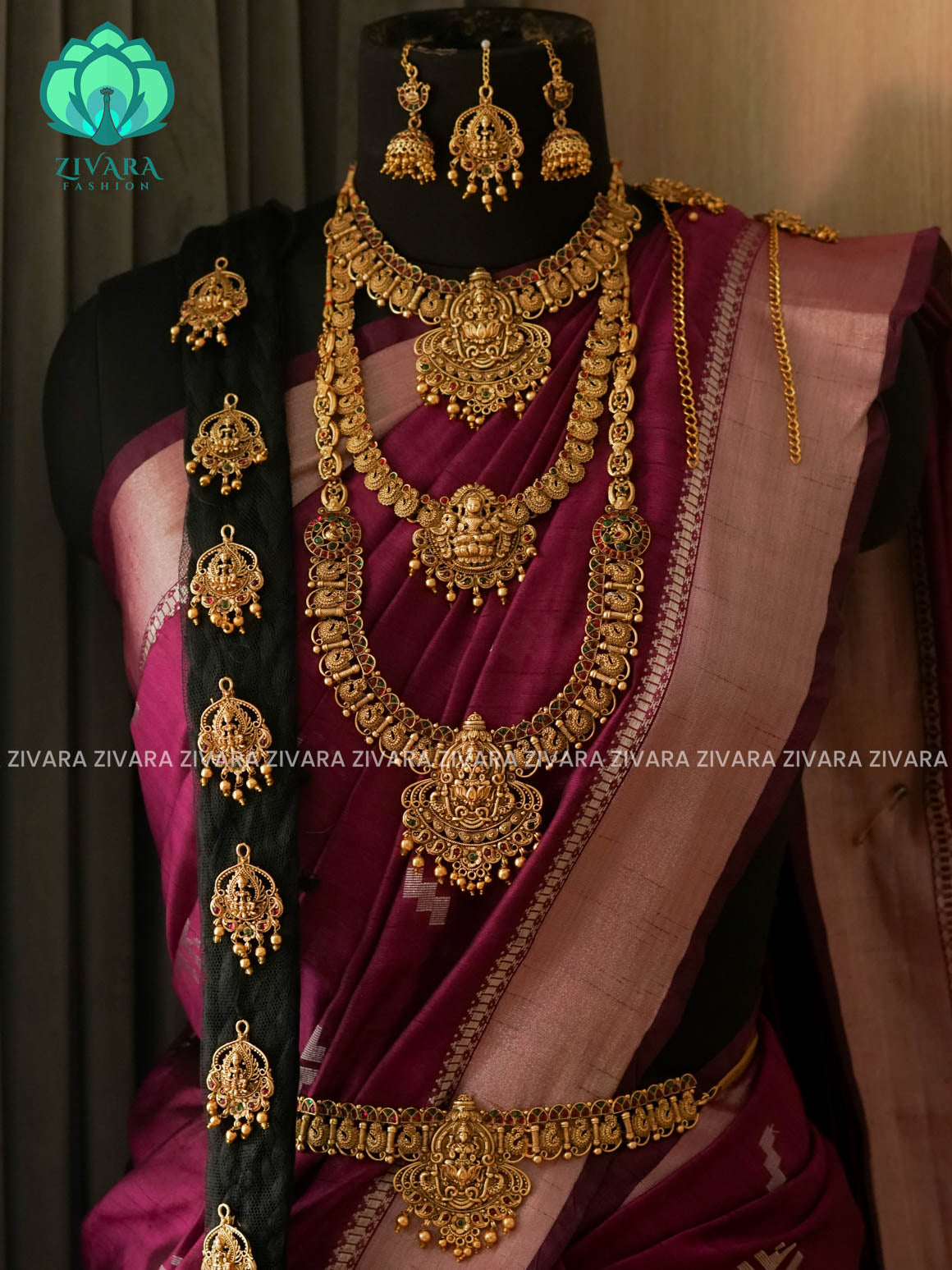 BUDGET FRIENDLY - TEMPLE -Full bridal set series - Matte finish bridal sets - Zivara Fashion