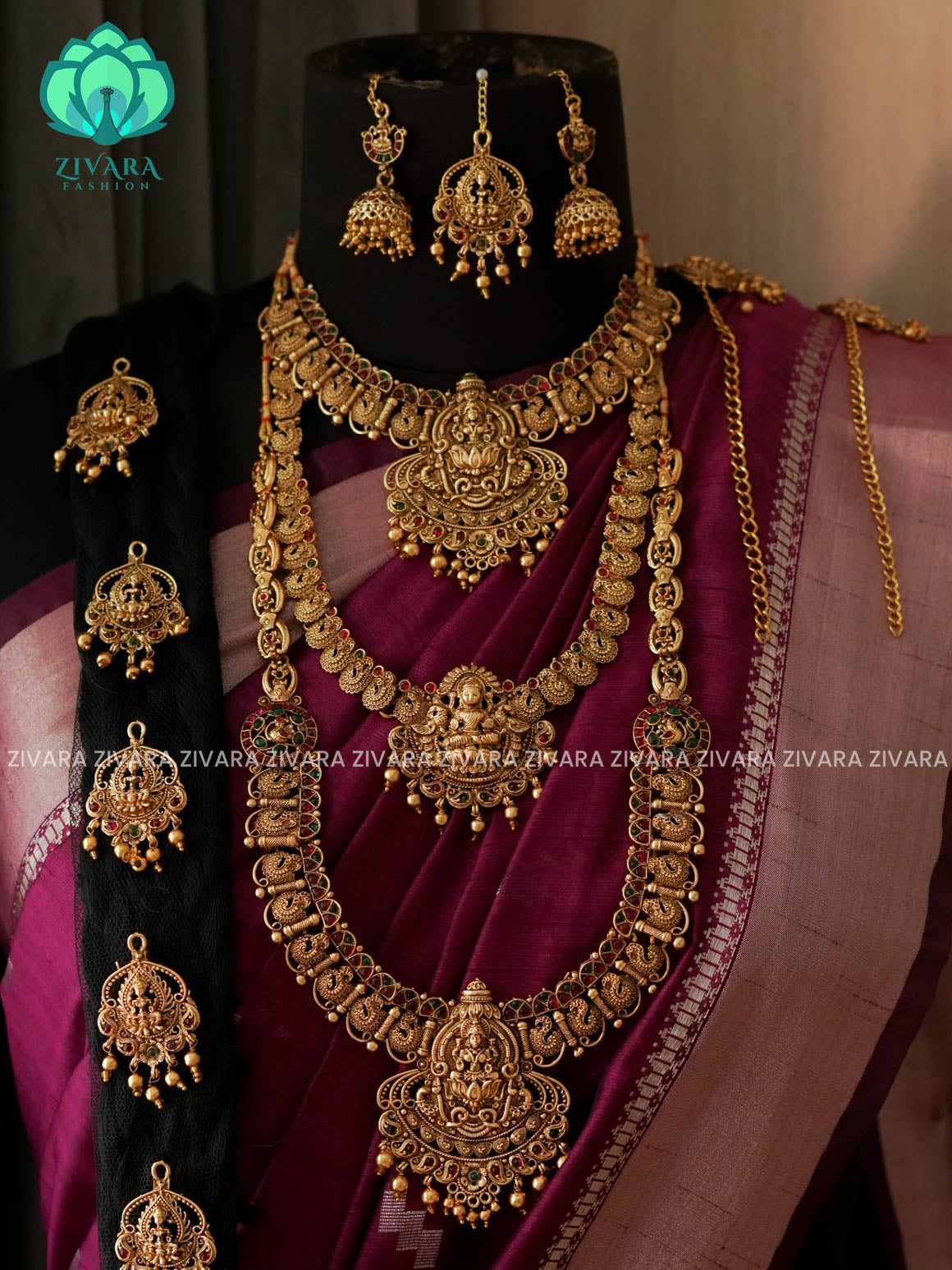 BUDGET FRIENDLY - TEMPLE -Full bridal set series - Matte finish bridal sets - Zivara Fashion