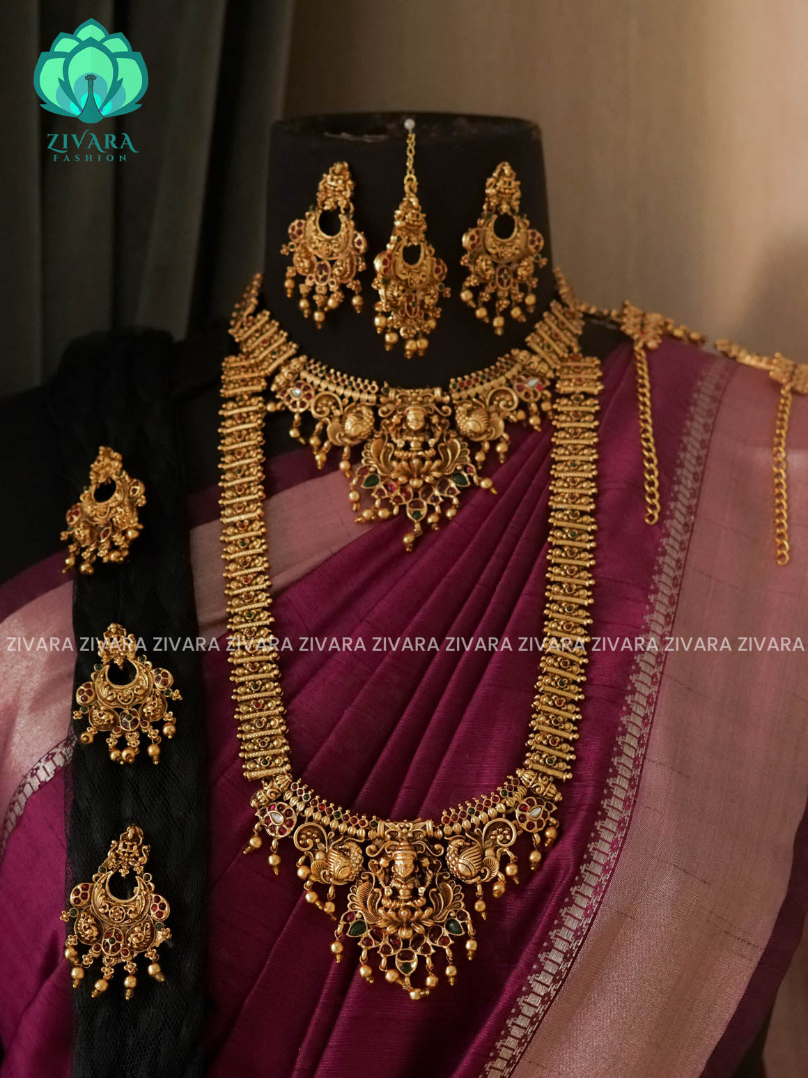 BUDGET FRIENDLY - TEMPLE -Full bridal set series - Matte finish bridal sets - Zivara Fashion