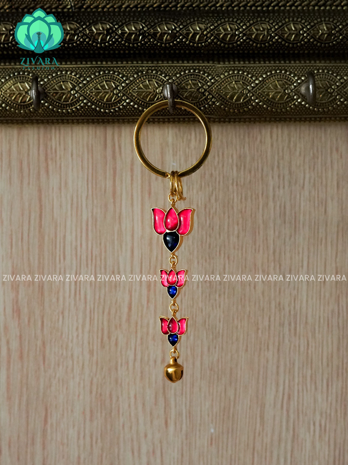 BLUE AND PINK - Lotus- Tamara Premium quality metal keychain - Unique return gift options- Zivara Fashion