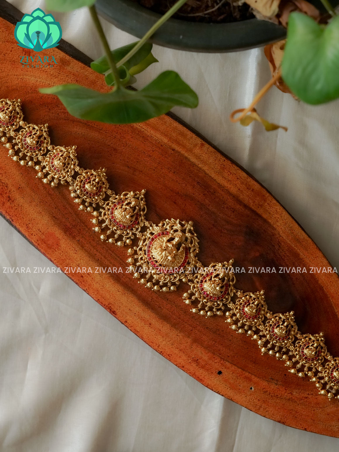 NORMAL MATTE TEMPLE STYLE (12.5 INCHES ) Latest South indian budget friendly hipbelt collection- Zivara Fashion