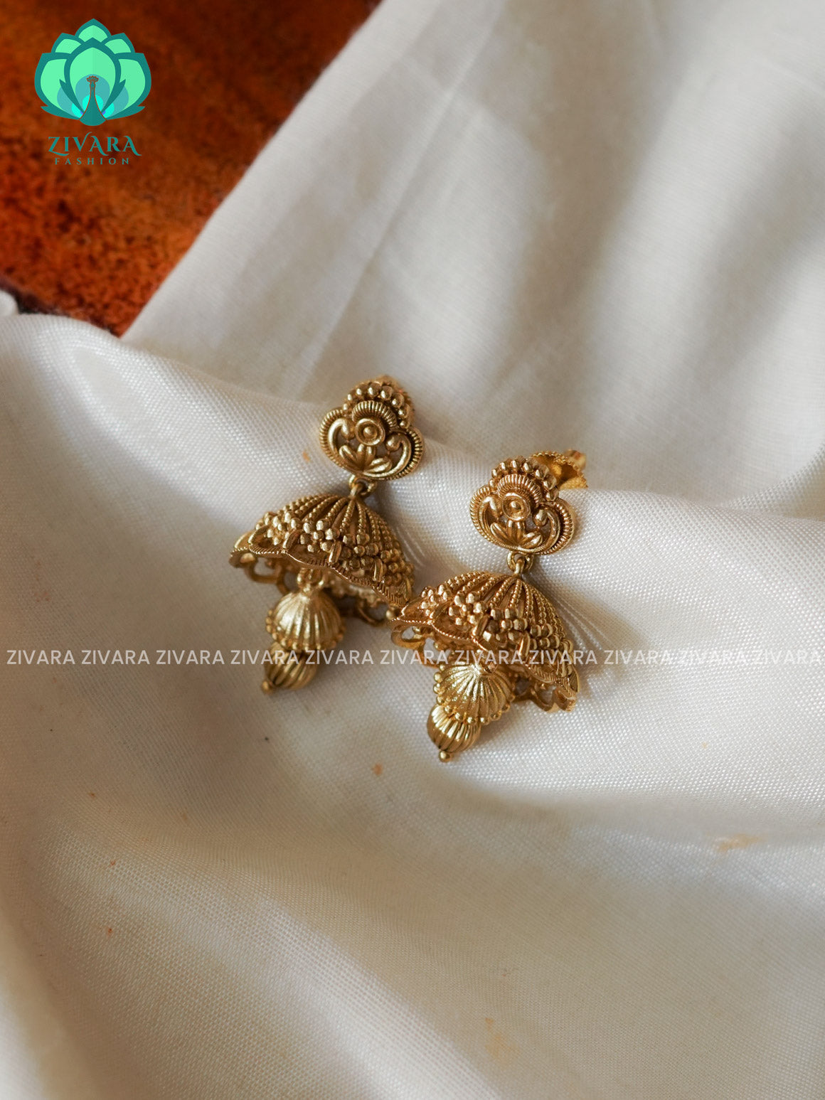 Medium Size  - TRADITIONAL PREMIUM MATTE  polish JHUMKA- latest jewellery collection- zivara fashion