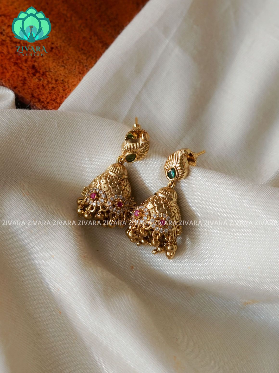 Medium Size  - TRADITIONAL PREMIUM MATTE  polish JHUMKA- latest jewellery collection- zivara fashion