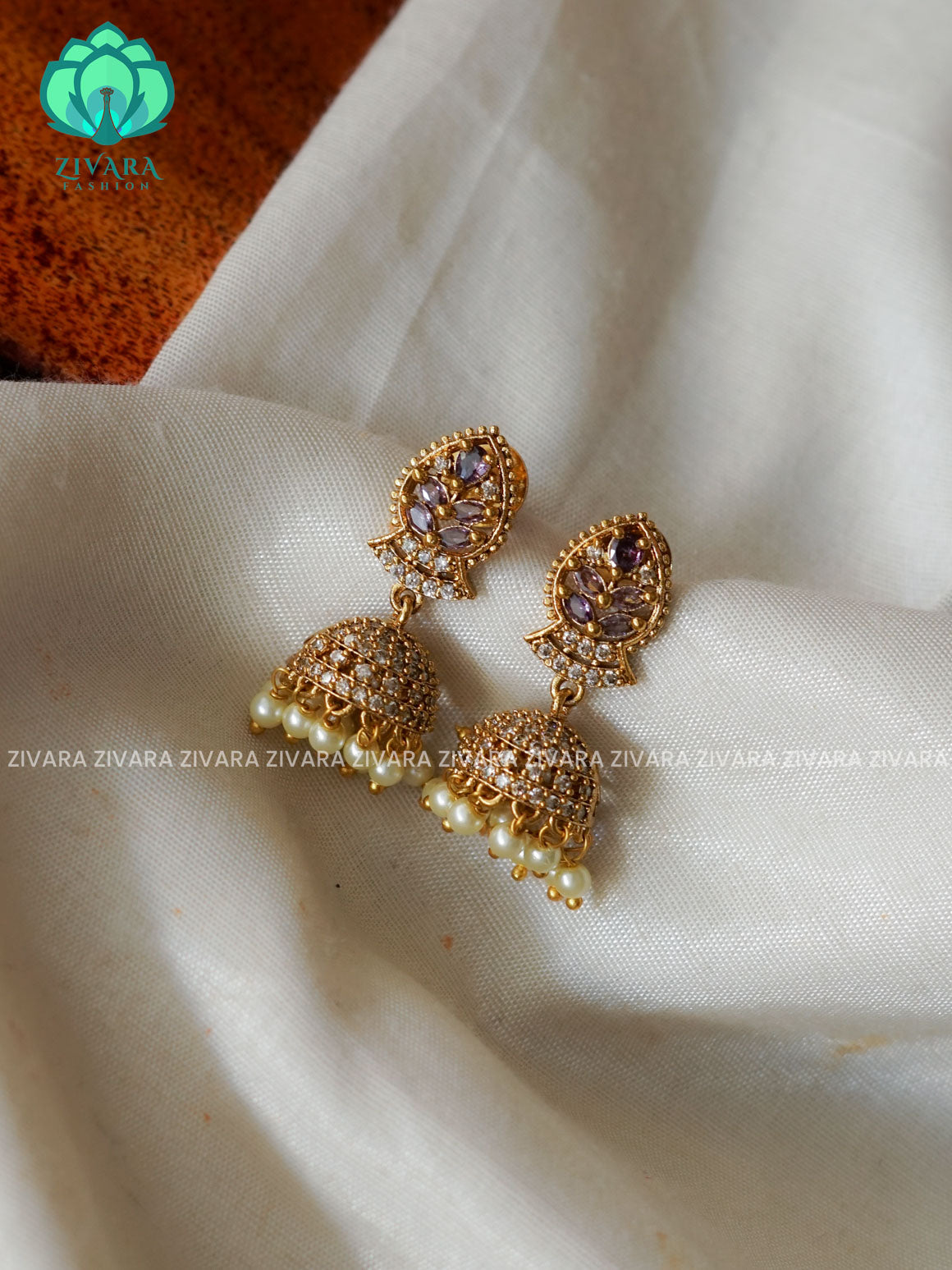 Purple -Small size kids friendly - TRADITIONAL PREMIUM MATTE  polish JHUMKA- latest jewellery collection- zivara fashion