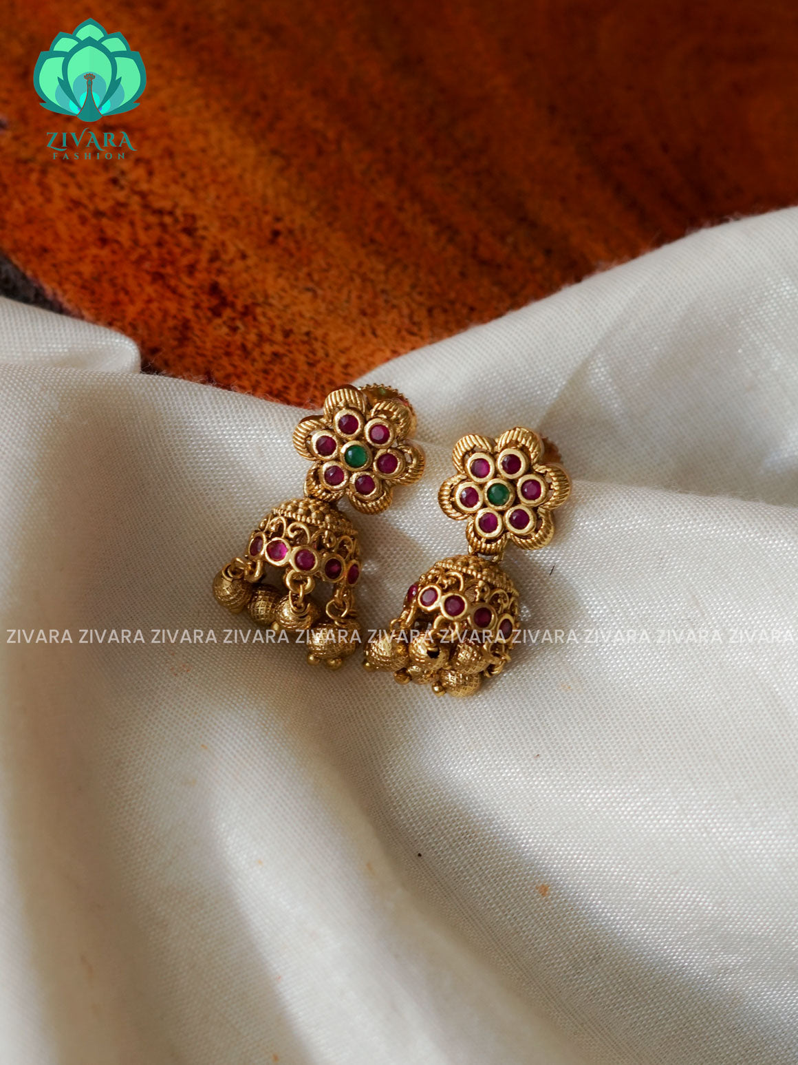 Small size kids friendly - TRADITIONAL PREMIUM MATTE  polish JHUMKA- latest jewellery collection- zivara fashion