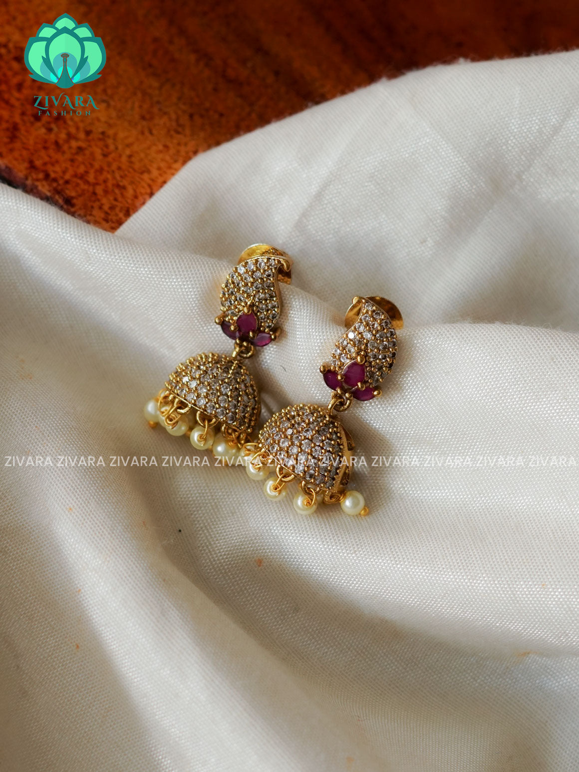 Ruby -Small size kids friendly - TRADITIONAL PREMIUM MATTE  polish JHUMKA- latest jewellery collection- zivara fashion