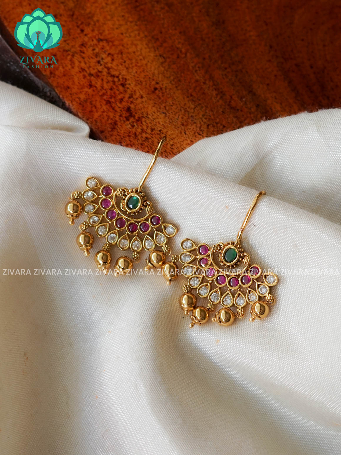 Hook  TRADITIONAL PREMIUM MATTE  polish earrings- latest jewellery collection- zivara fashion