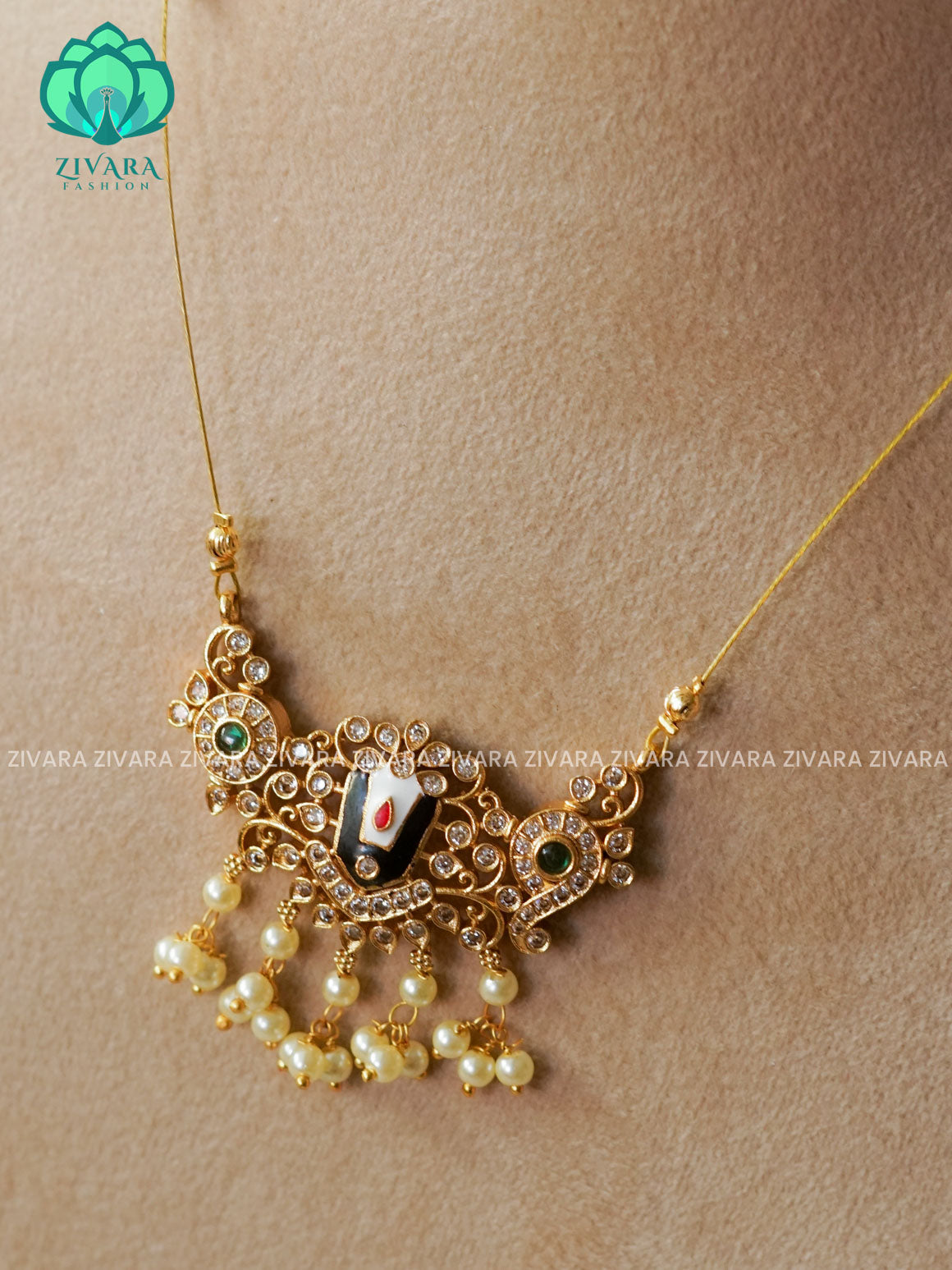 Tirumal  TAMARA - MOTIF FREE INVISIBLE MINIMAL ELEGANT HANDMADE NECKLACE WITH BRILLIANT FINISH MOTIFS- ZIVARA FASHION