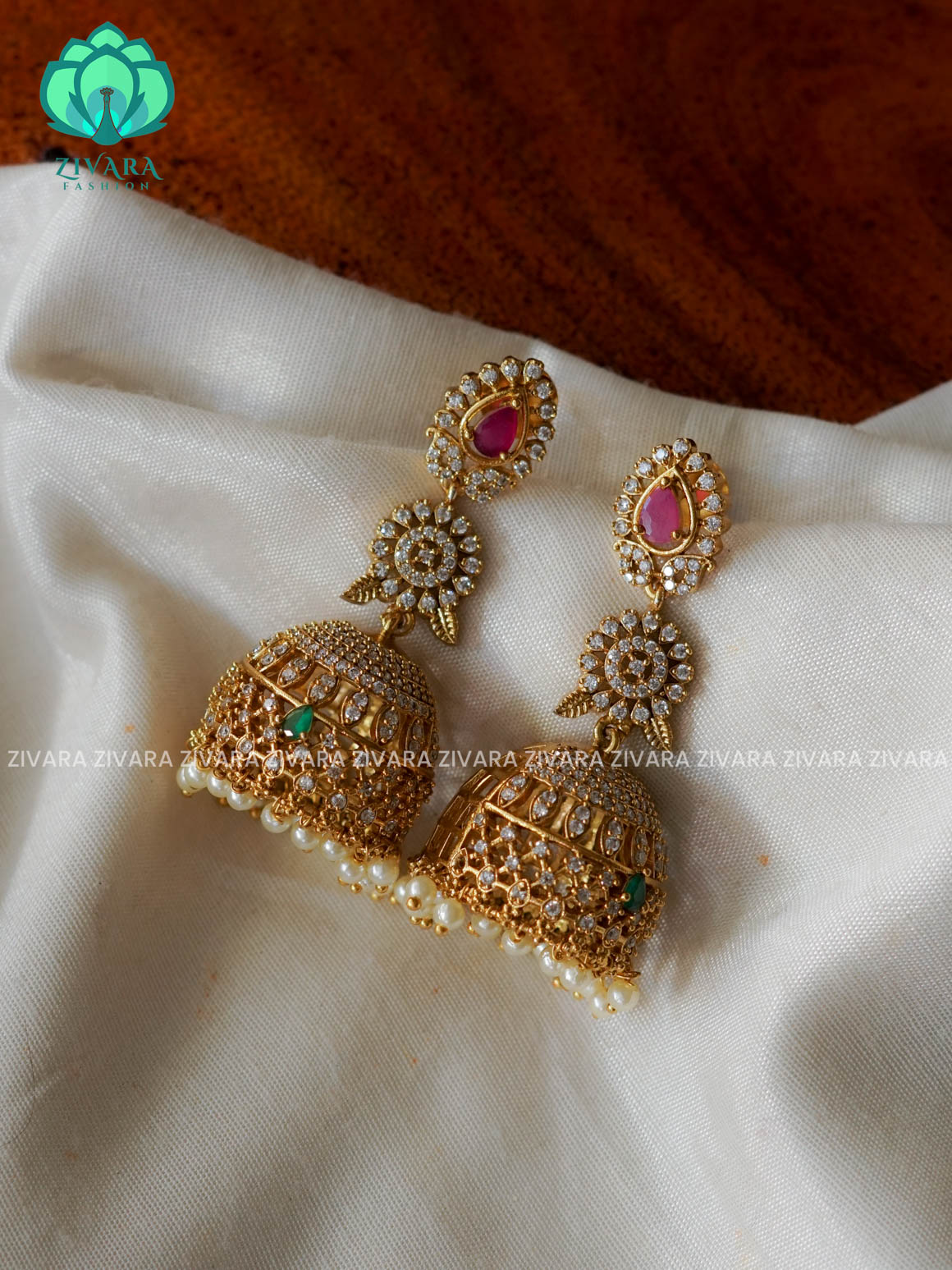 Big ad bridal peacock jhumka - TRADITIONAL PREMIUM MATTE  polish JHUMKA- latest jewellery collection- zivara fashion