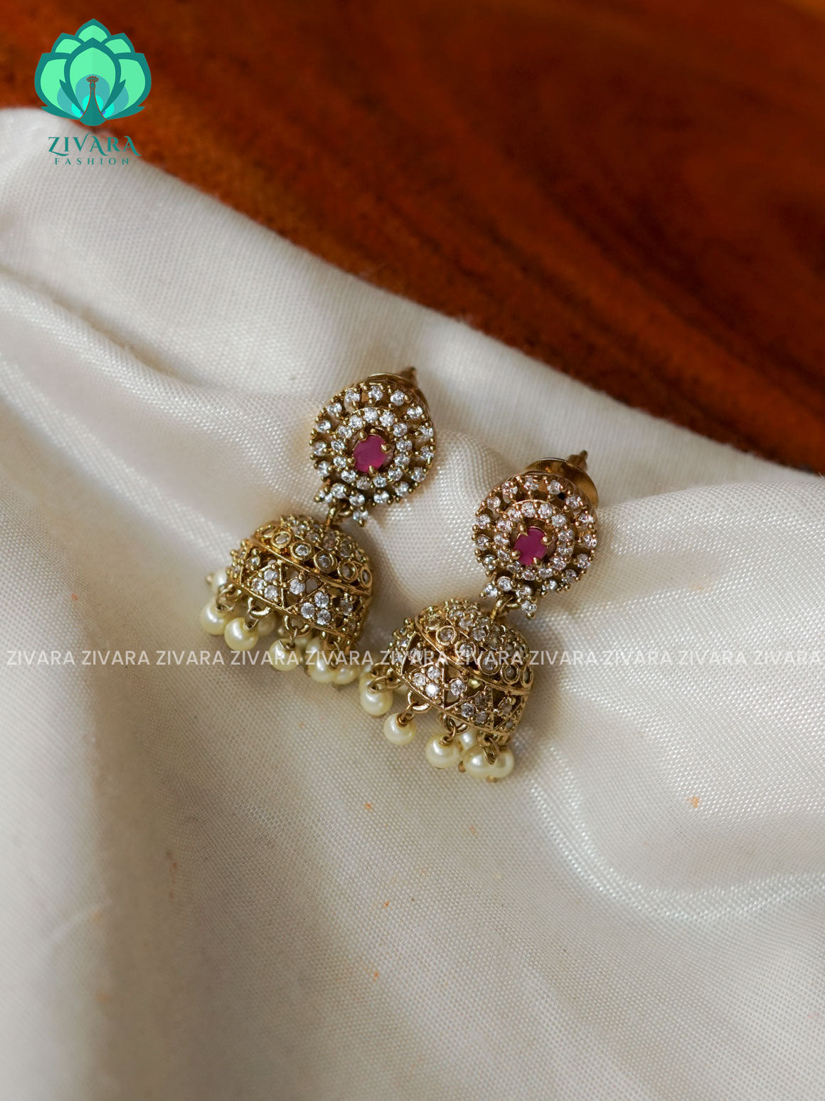 Ruby -Small size kids friendly - TRADITIONAL PREMIUM MATTE  polish JHUMKA- latest jewellery collection- zivara fashion