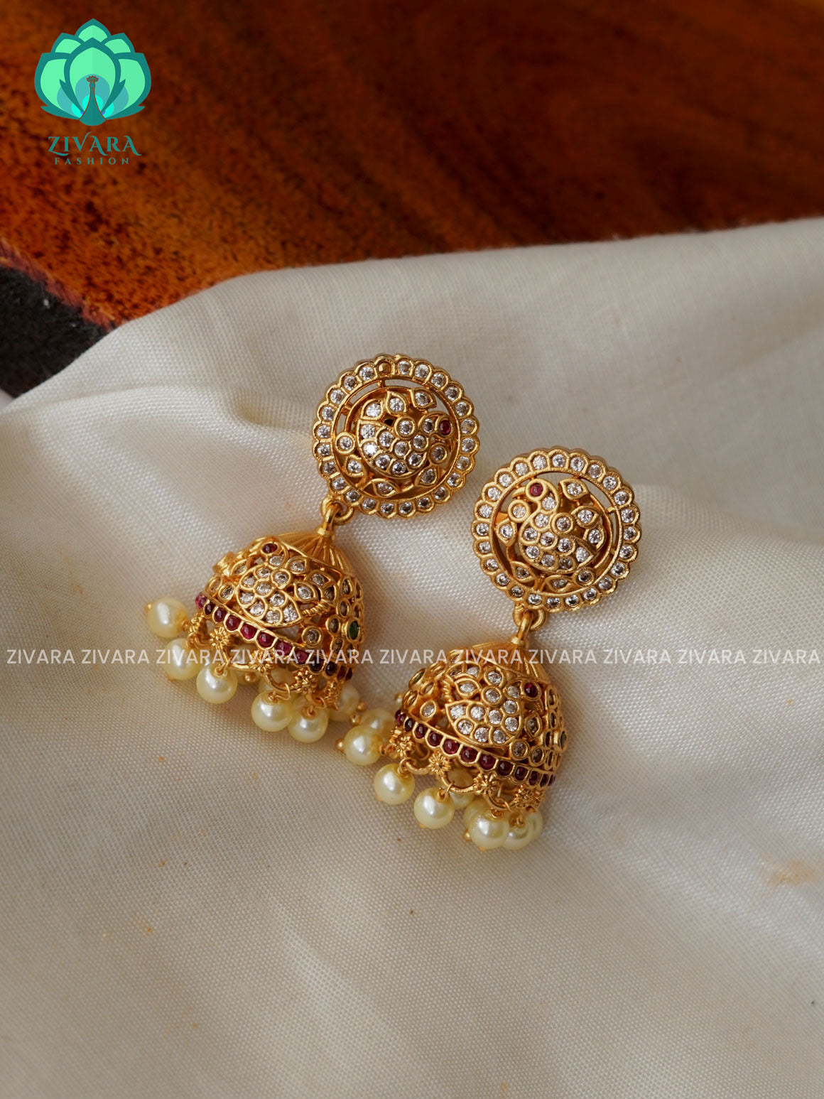 ANNAM COIN TYPE - TRADITIONAL PREMIUM MATTE  polish JHUMKA- latest jewellery collection- zivara fashion