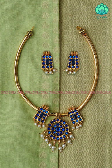 BLUE - SUMATHI - HANDMADE NECKWEAR  - latest kemp dance jewellery collection