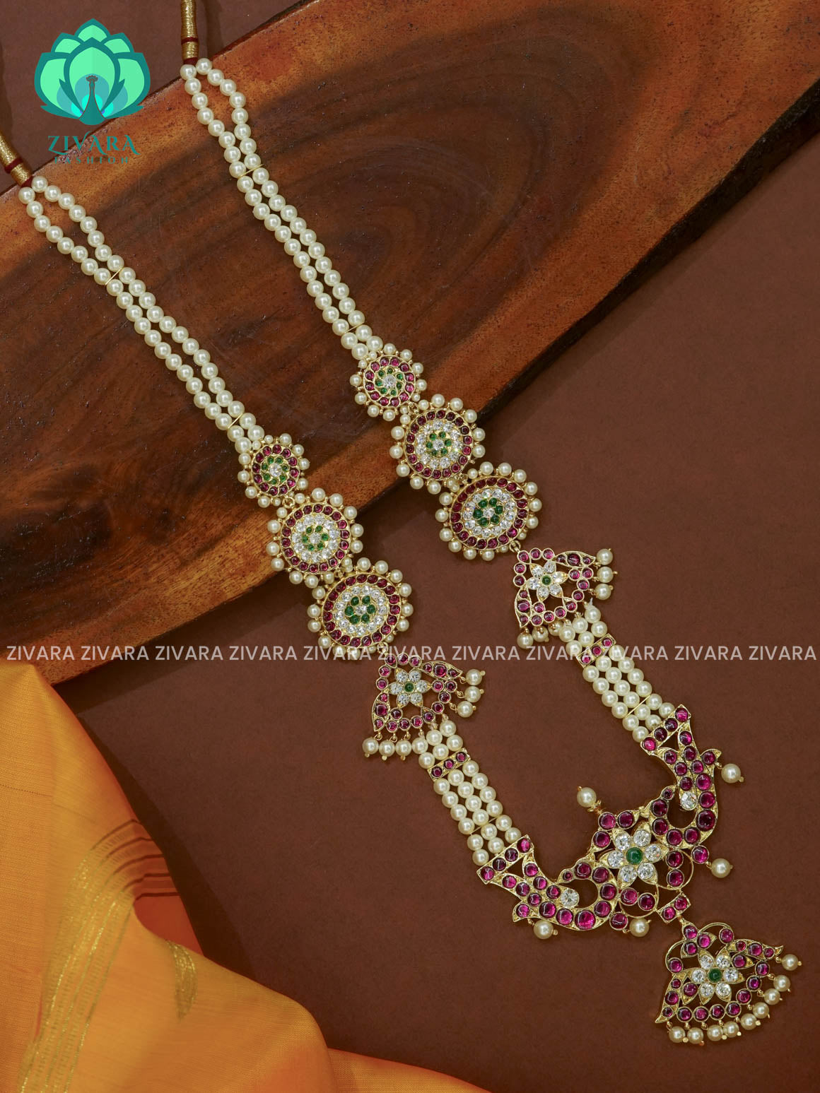 MATHANGI- HAARAM- REAL KEMP BHARATHANATYAM DANCE PREMIUM JEWELLERY (PREORDER WITH 3 TO 10 DAYS DISPATCH TIME)