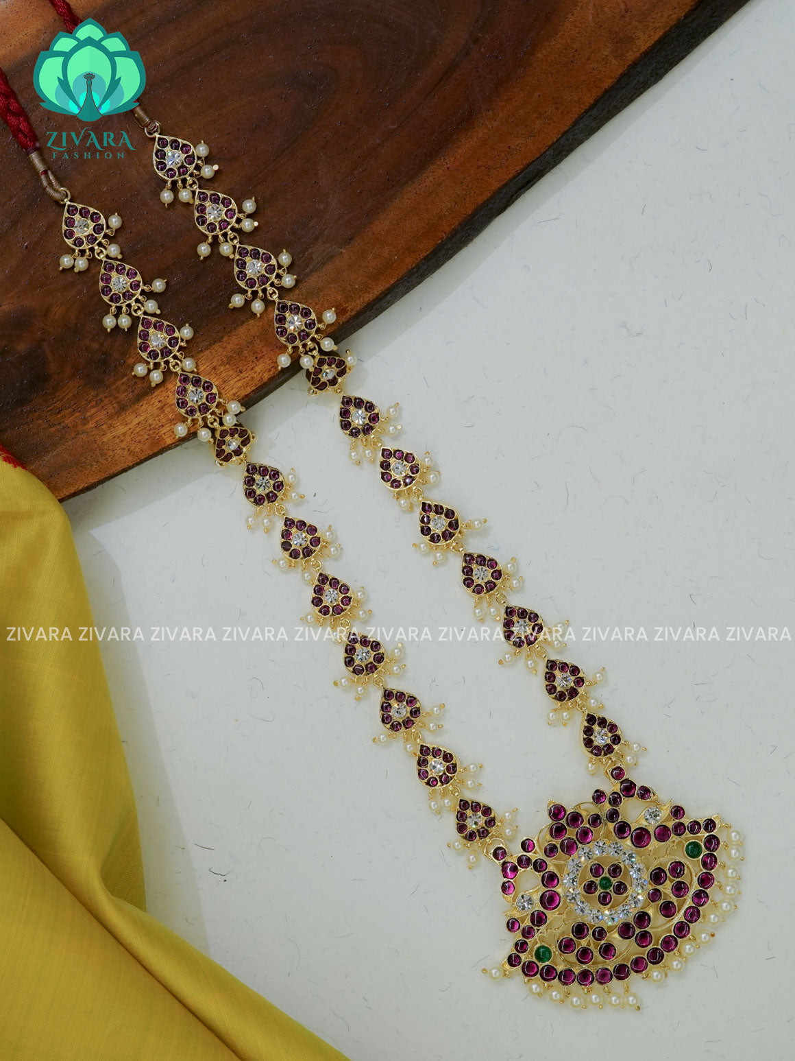 MATHANGI- HAARAM- REAL KEMP BHARATHANATYAM DANCE PREMIUM JEWELLERY (PREORDER WITH 3 TO 10 DAYS DISPATCH TIME)