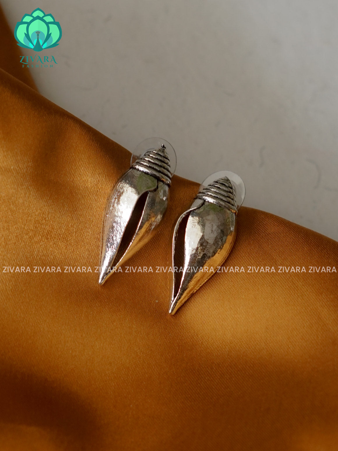 SHANK MAHASIVARATRI SPECIAL OXIDISED HOOK EARRINGS - latest jewellery collection- zivara fashion