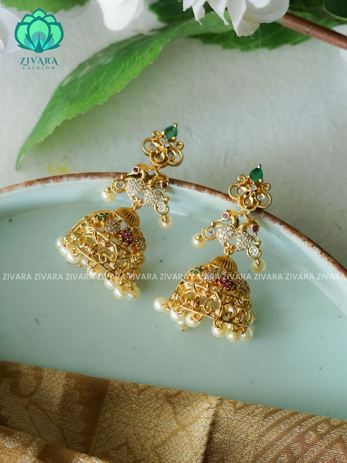 DANGLING PREMIUM MATTE  polish JHUMKA- latest jewellery collection- zivara fashion
