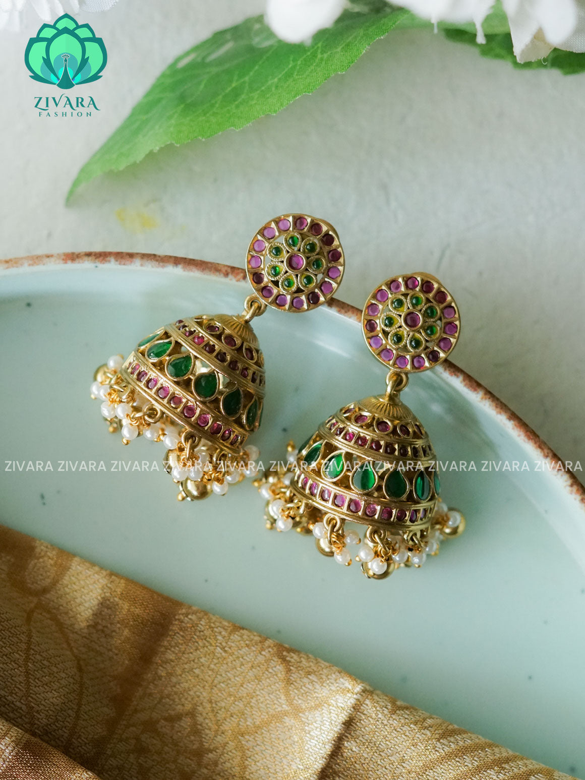 PREMIUM MATTE  polish JHUMKA- latest jewellery collection- zivara fashion