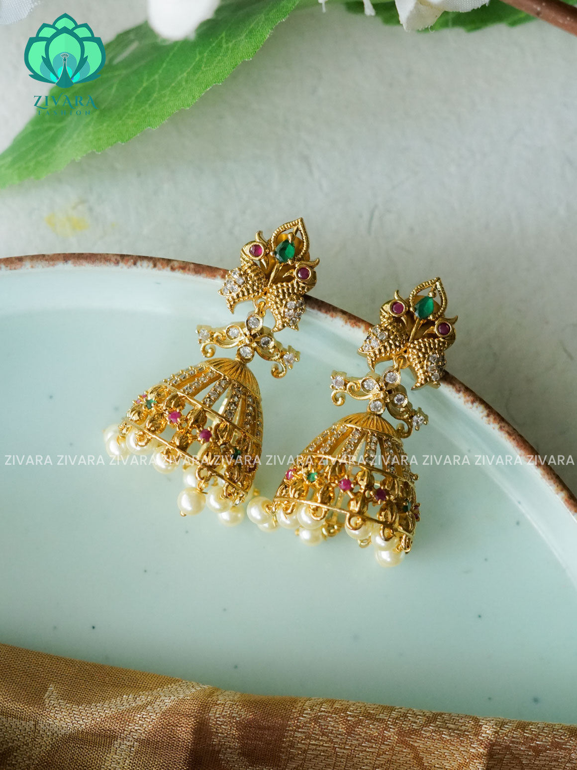DANGLING PREMIUM MATTE  polish JHUMKA- latest jewellery collection- zivara fashion