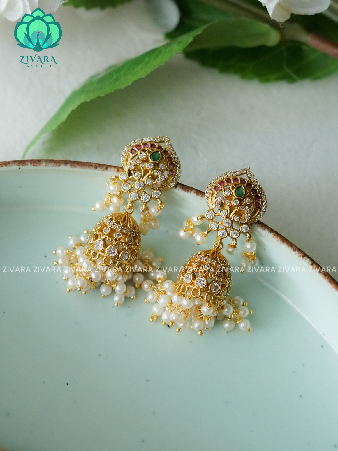Small size one of a kind - TRADITIONAL PREMIUM MATTE  polish JHUMKA- latest jewellery collection- zivara fashion
