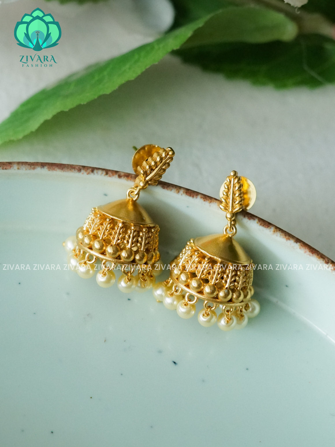 DANGLING PREMIUM MATTE  polish JHUMKA- latest jewellery collection- zivara fashion (