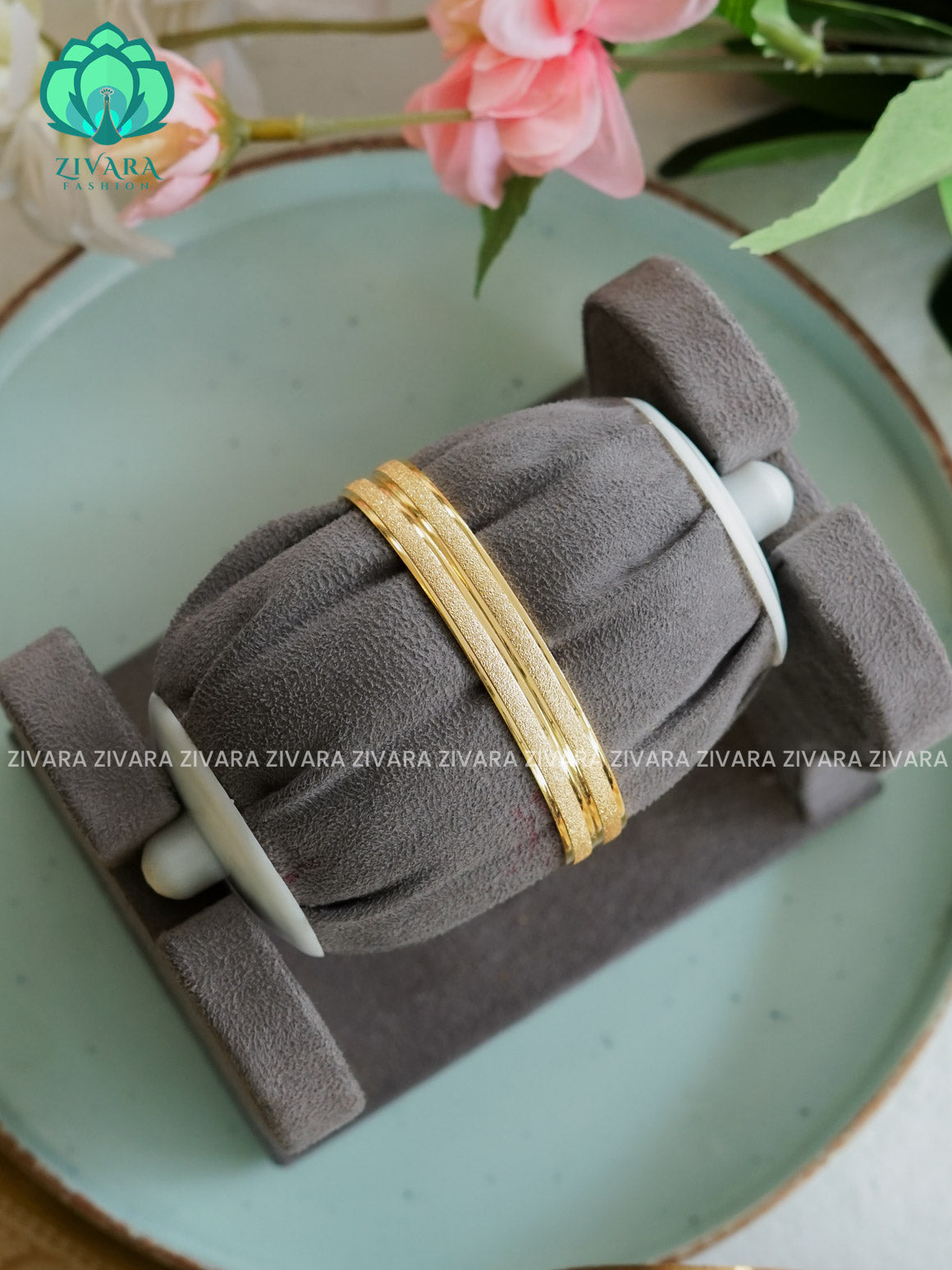 2 piece gold polish - Premium quality daily use bangles - Zivara fashion