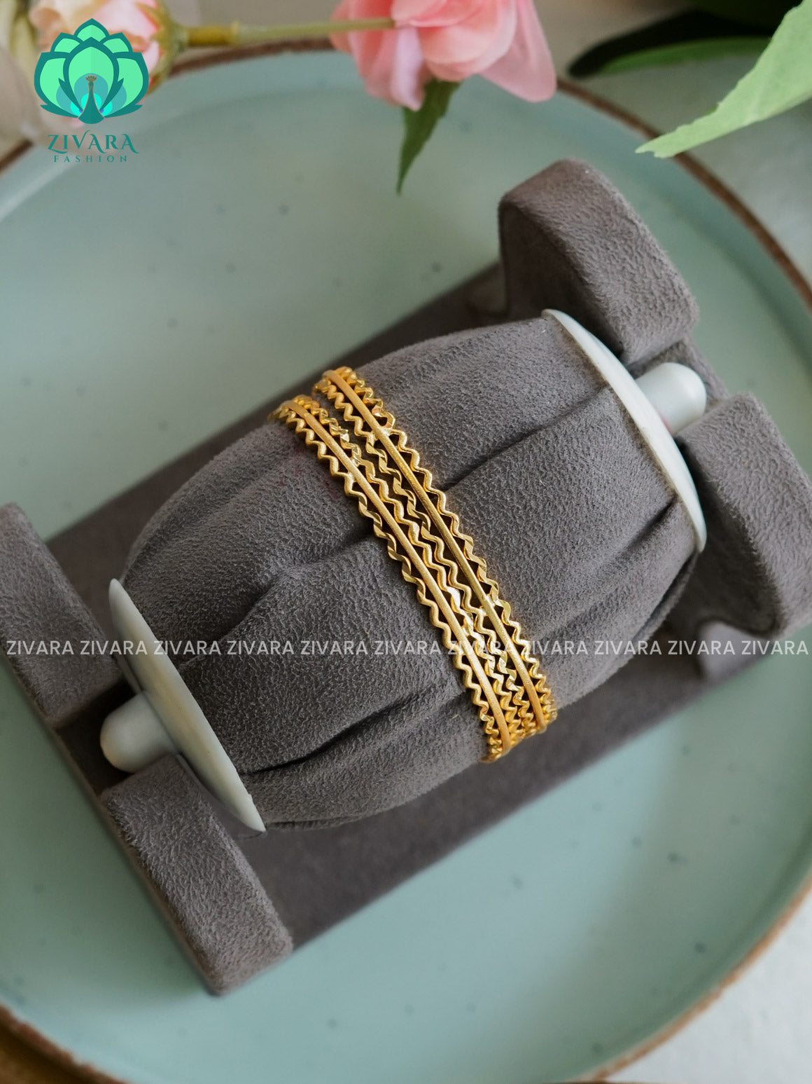 2 piece gold polish - Premium quality daily use bangles - Zivara fashion