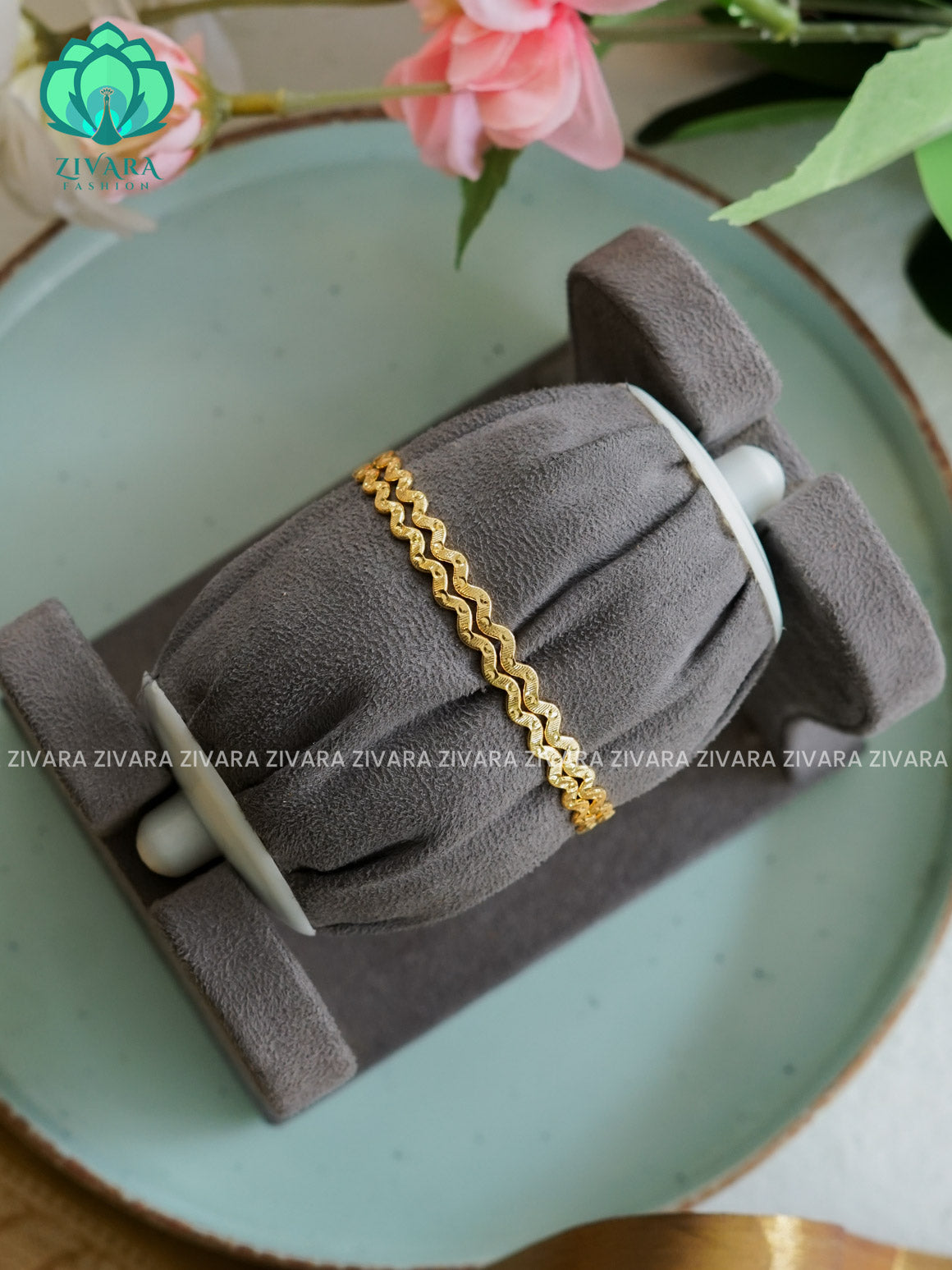 2 piece gold polish - Premium quality daily use bangles - Zivara fashion