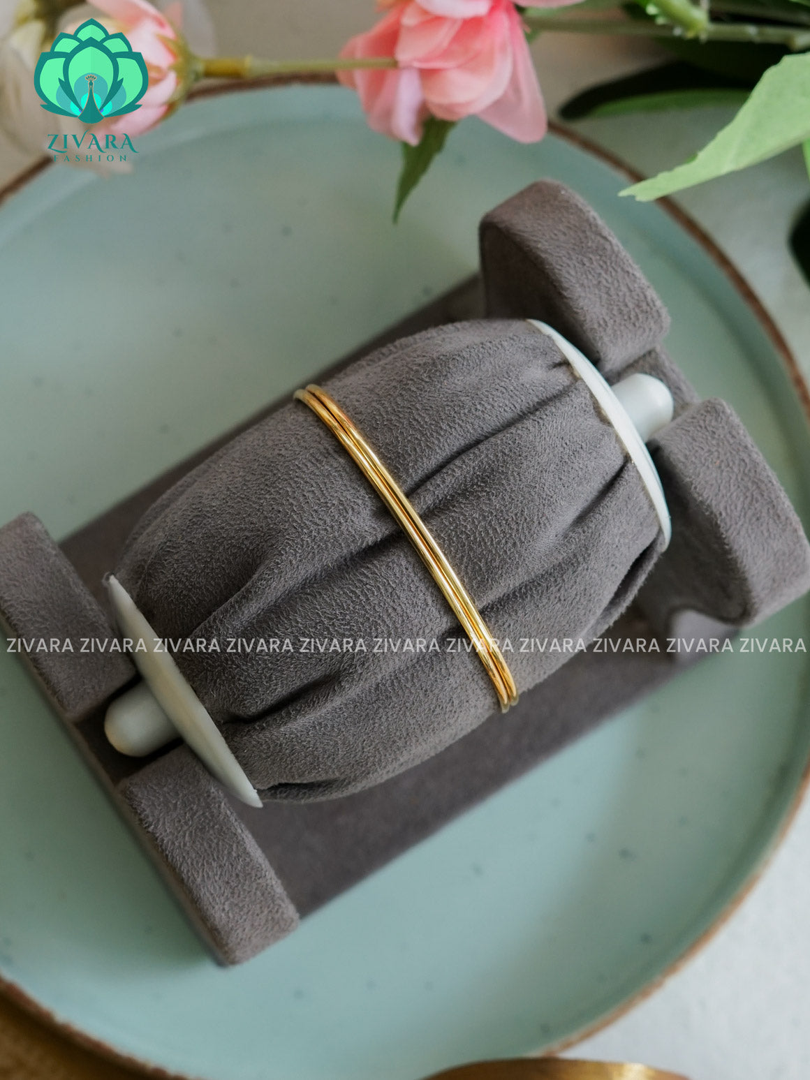 2 piece gold polish - Premium quality daily use bangles - Zivara fashion