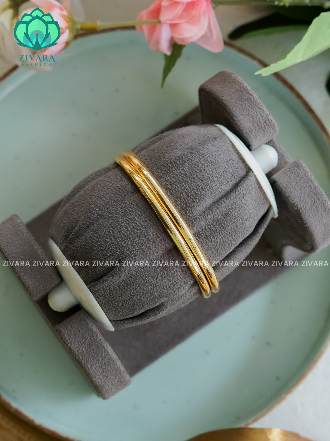 2 piece gold polish - Premium quality daily use bangles - Zivara fashion