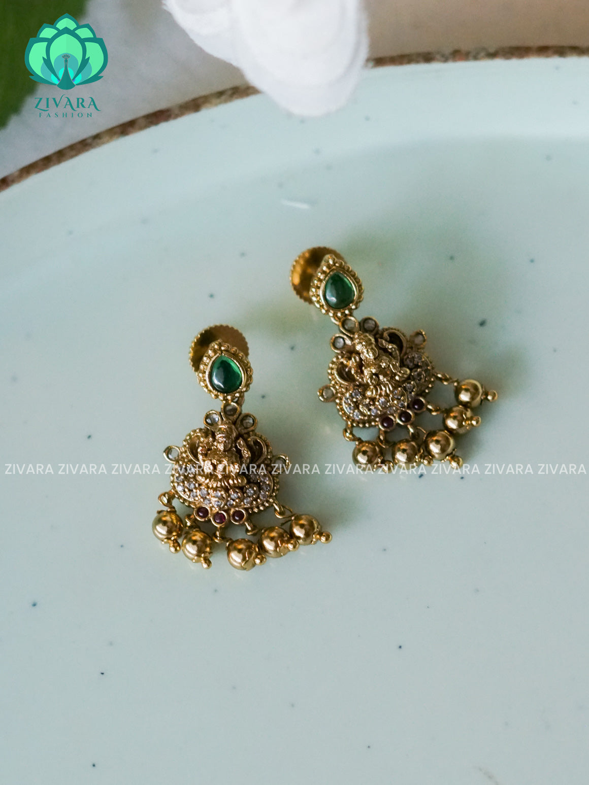 SMALL SIZE REAL temple STUD - latest jewellery collection- zivara fashion