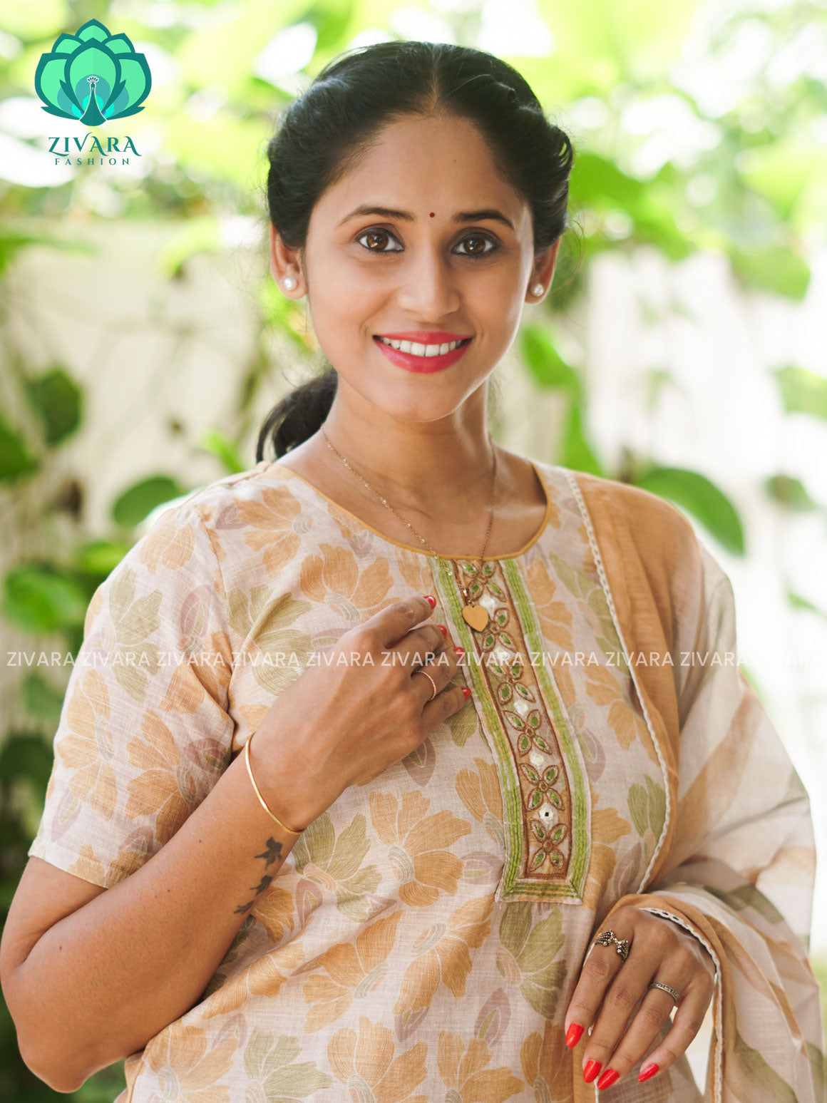 MANASA - YELLOW - HANDLOOM SEMI LINEN PATCH WORK - SALWAR SUIT WITH DUPATTA - LABEL ZIVARA