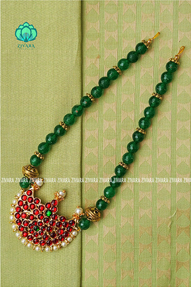 GREEN BEADS- PRUTHIVI  - HANDMADE NECKWEAR - latest kemp dance jewellery collection