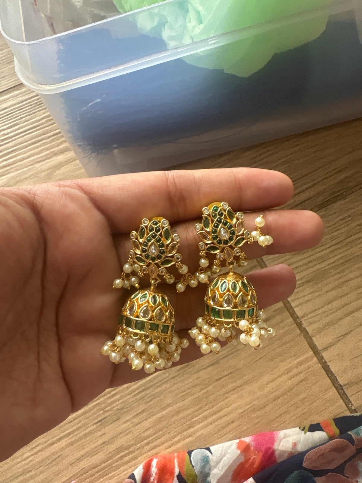Green - Latest design Real kemp lotus jhumka 2 - TRADITIONAL PREMIUM MATTE polish JHUMKA- latest jewellery collection- zivara fashion