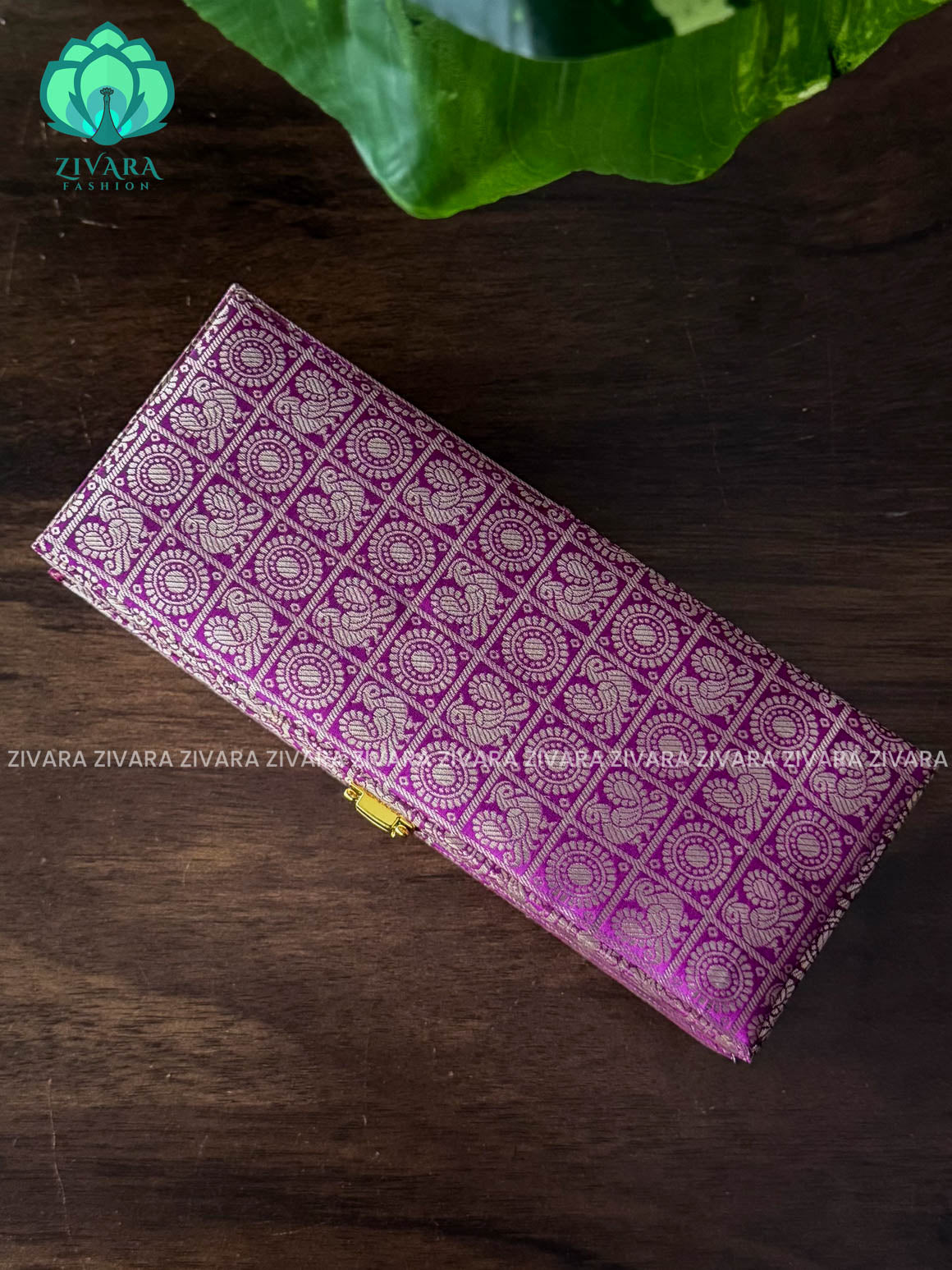 ROYAL PURPLE BROCADE - BANGLE BOX - JEWELLERY ORGANISER FOR GOLD JEWELLERY - ZIVARA FASHION
