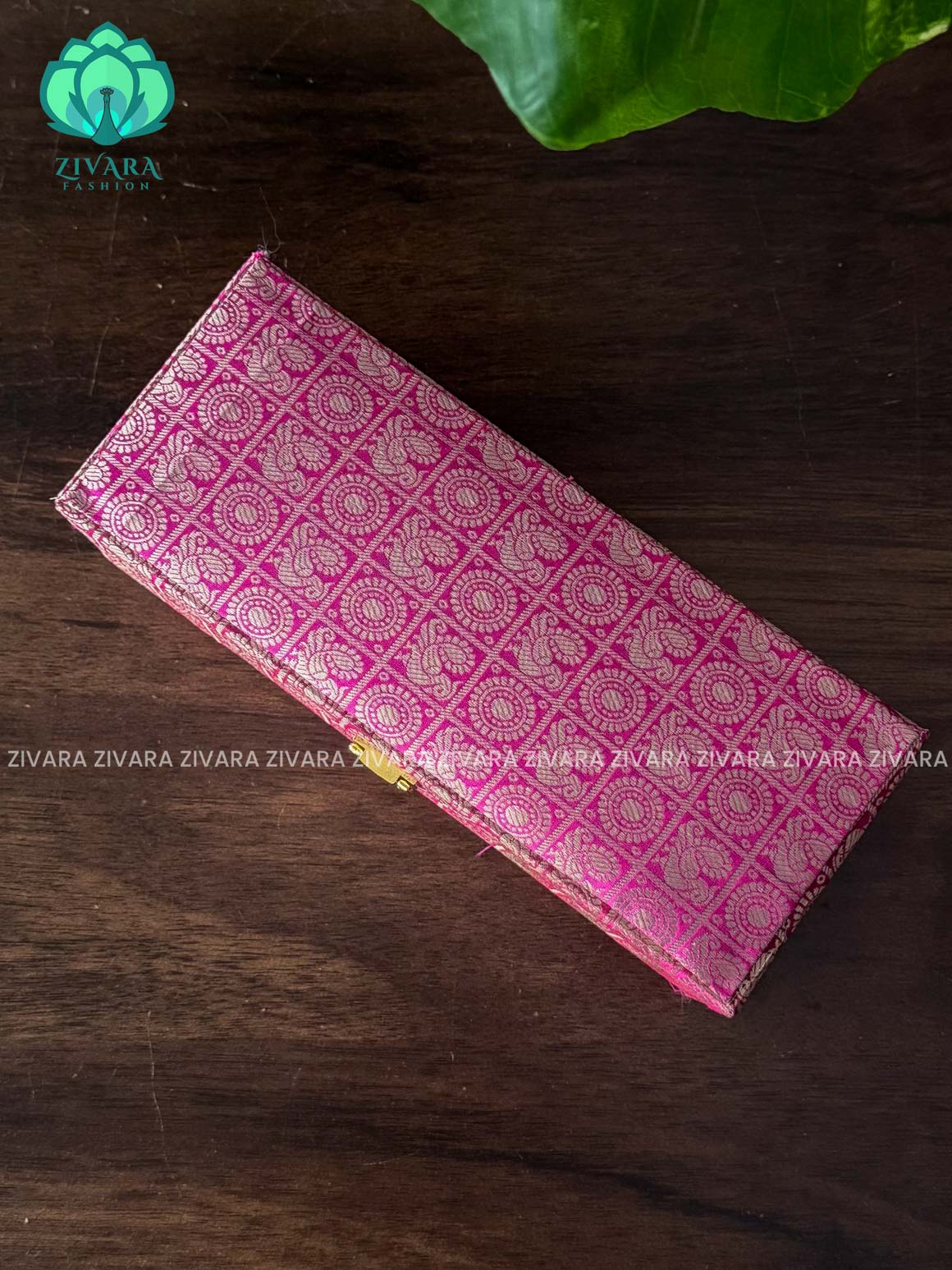 RANI PINK BROCADE - BANGLE BOX - JEWELLERY ORGANISER FOR GOLD JEWELLERY - ZIVARA FASHION