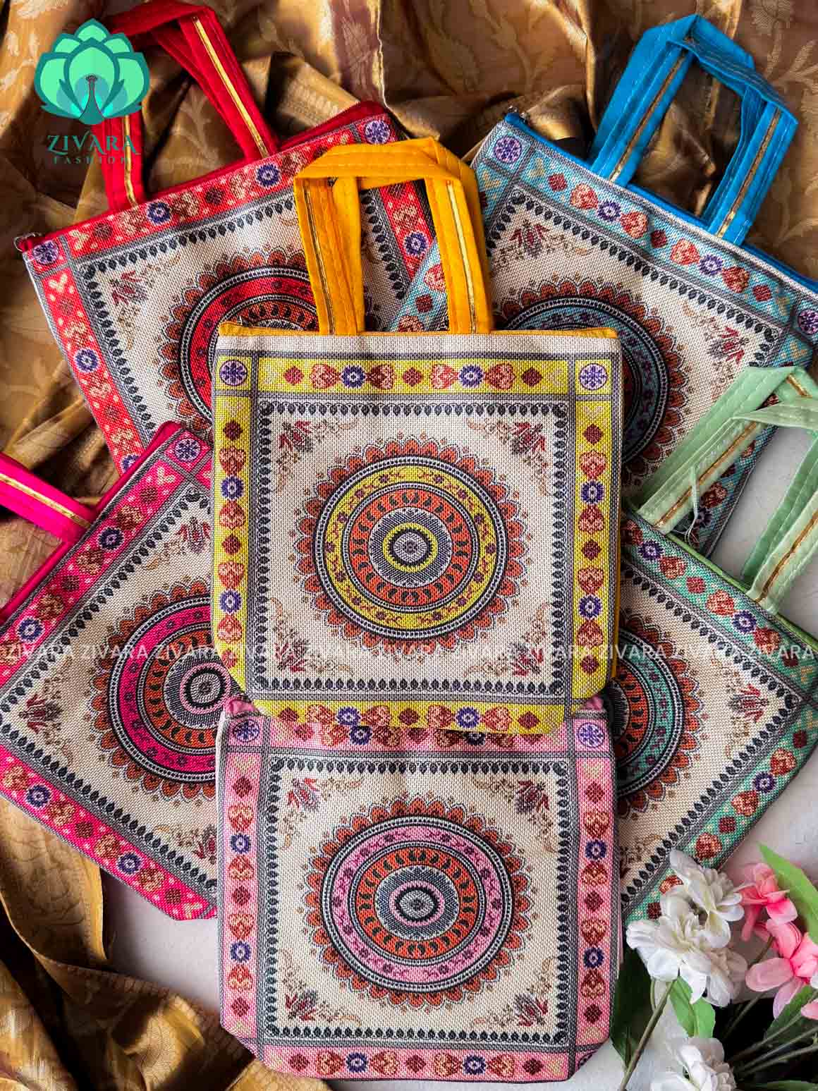 1 PIECE RANDOM PRINT COLOURFUL  NAVARATRI RETURN GIFT - ZIVARA FASHION