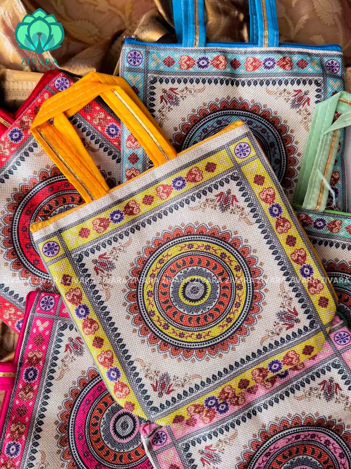 1 PIECE RANDOM PRINT COLOURFUL  NAVARATRI RETURN GIFT - ZIVARA FASHION