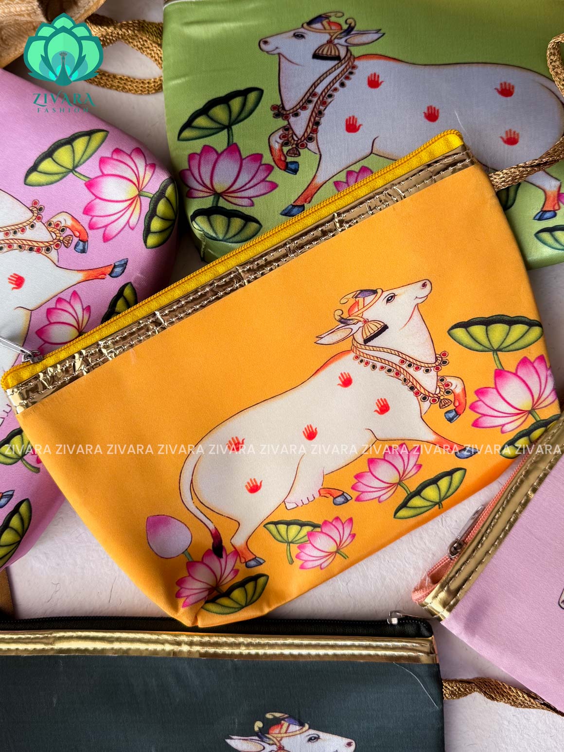 1 PIECE RANDOM PICHWAI PRINT  NAVARATRI RETURN GIFT PURSE  - ZIVARA FASHION