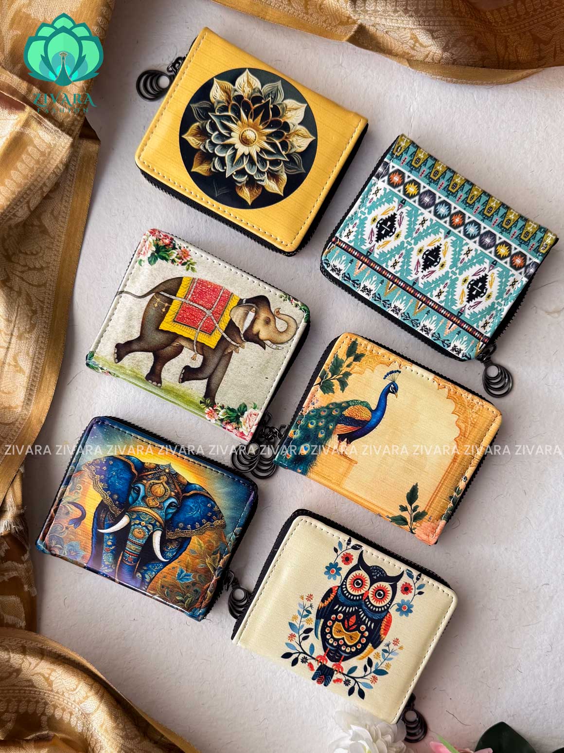 1 PIECE RANDOM FESTIVE PRINT  NAVARATRI RETURN GIFT WALLET   - ZIVARA FASHION