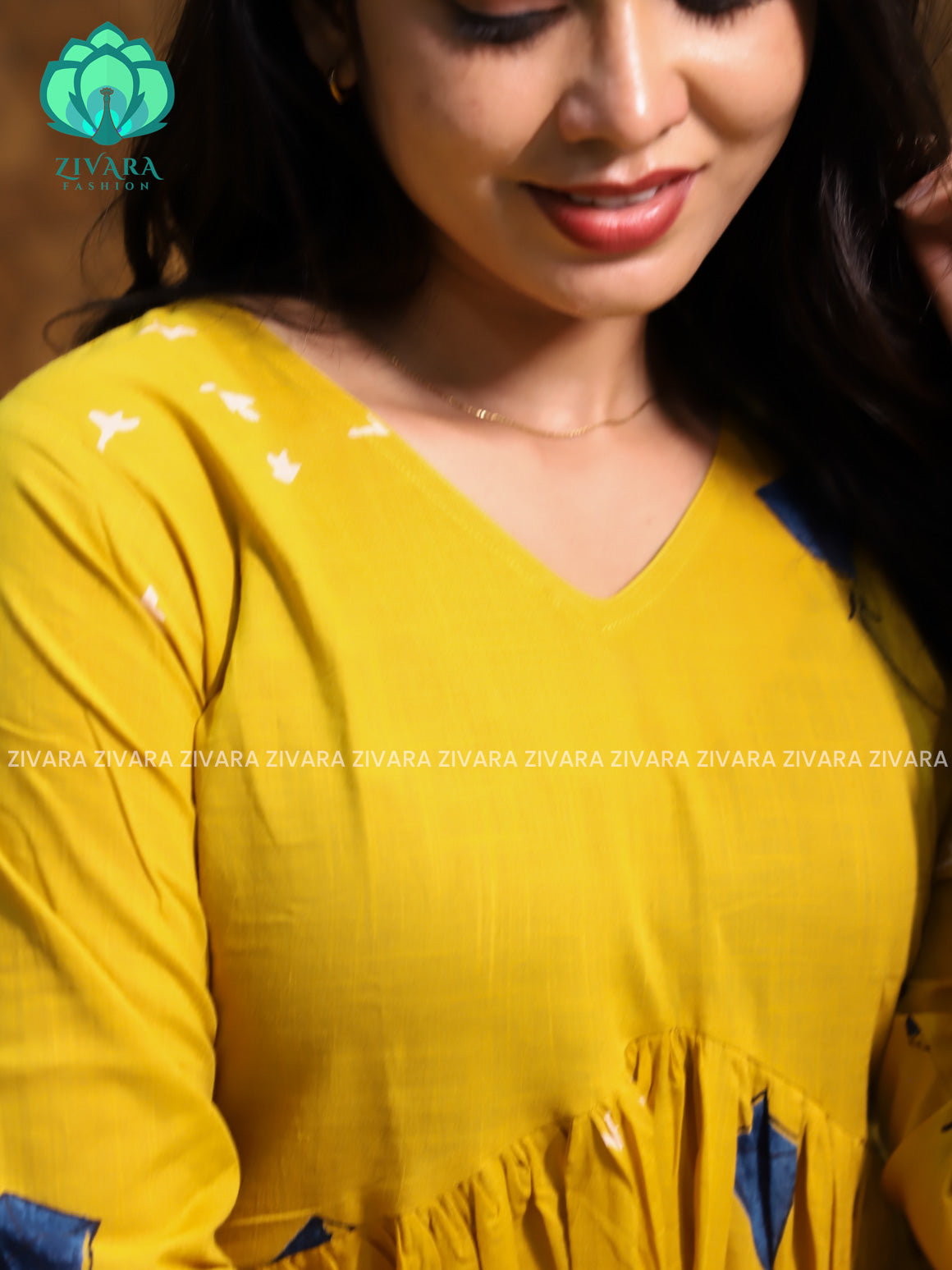 Madhu - Yellow KITE PEPLUM  Woven cotton short office wear  for women- Label Zivara