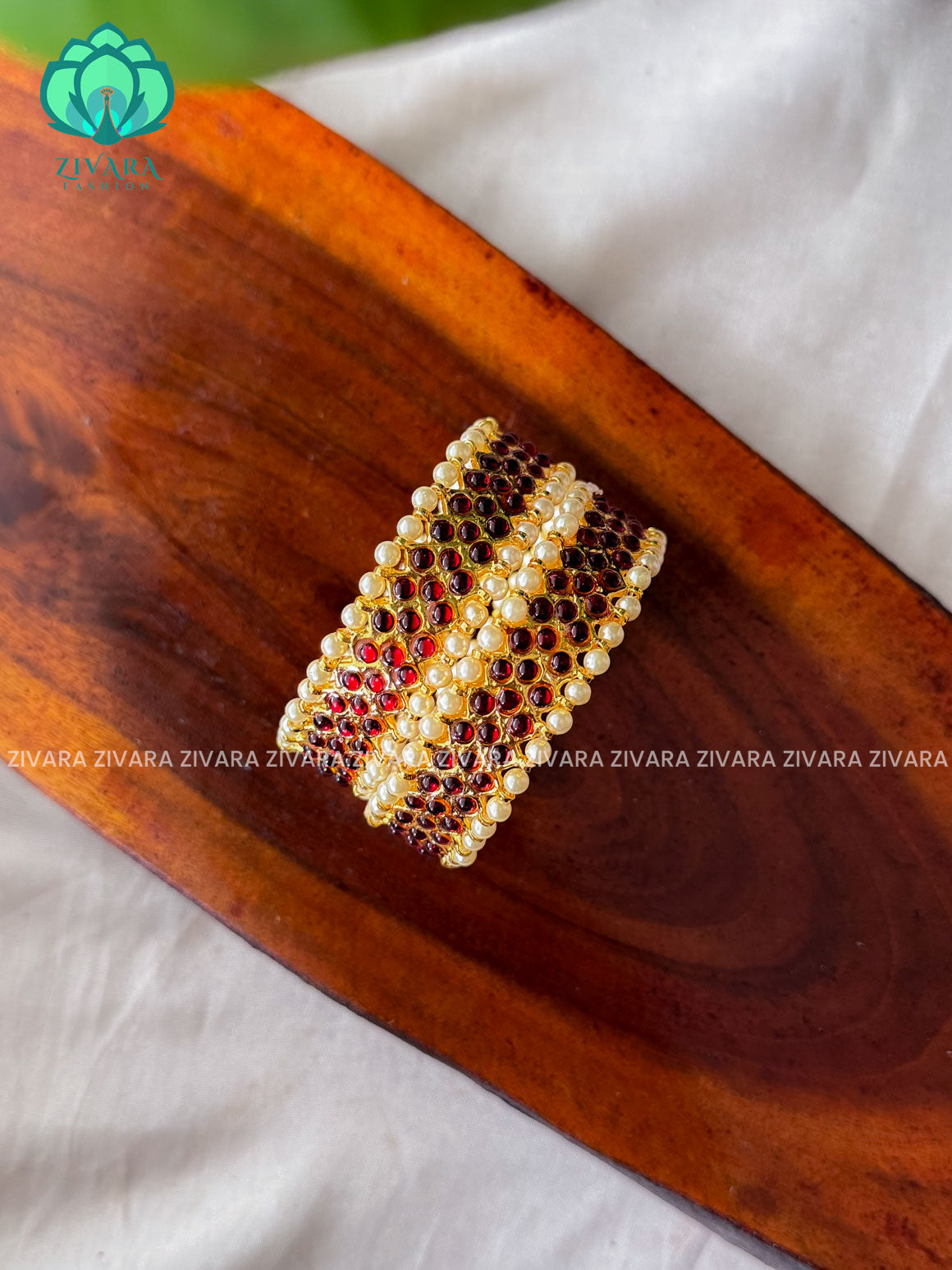 RED- 2 PIECE  BHARATHANATYAM DANCE KEMP BANGLES  -ZIVARA FASHION