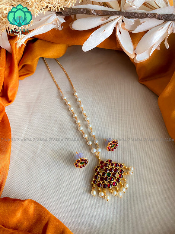 RED AND GREEN - SIMPLE PENDANT KEMP HANDMADE CHAINS - ZIVARA FASHION
