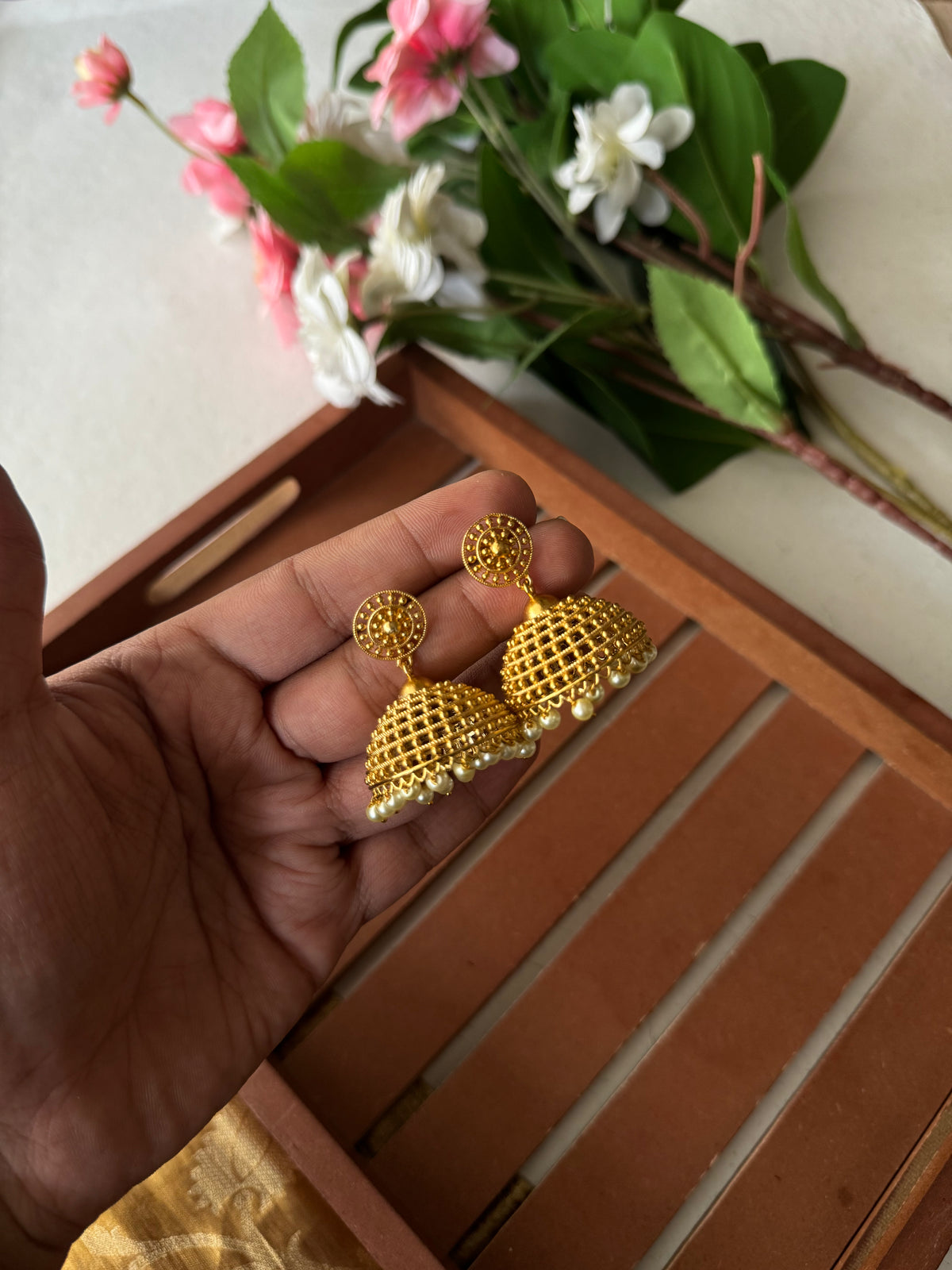 PREMIUM MATTE  polish JHUMKA- latest jewellery collection- zivara fashion