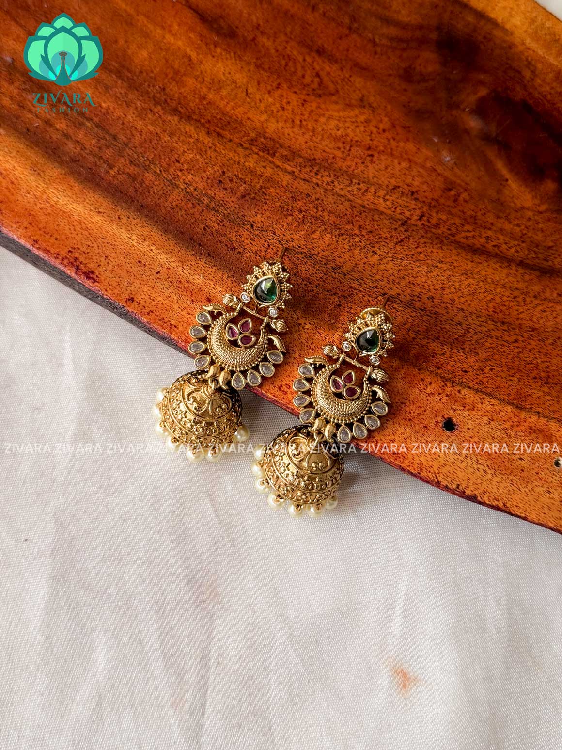 SMALL GOLD TYPE (1.5 IN)- TRADITIONAL PREMIUM MATTE  polish JHUMKA- latest jewellery collection- zivara fashion